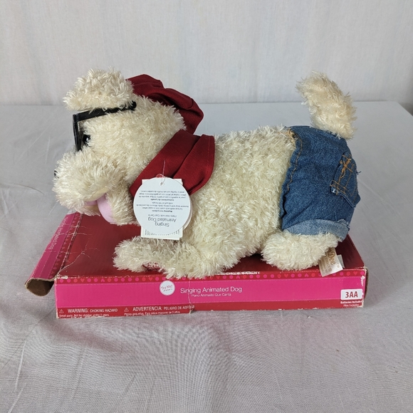 Dan Dee Singing Animated Dog Plush Stuff Animal Valentine's Day I Feel Good NEW - Picture 5 of 9